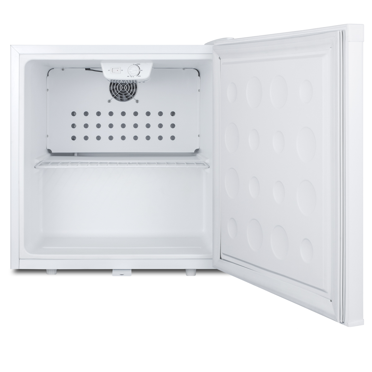 Compact 1.7 cu.ft. all-refrigerator for breast milk storage in white with automatic defrost, front lock, and flat door liner